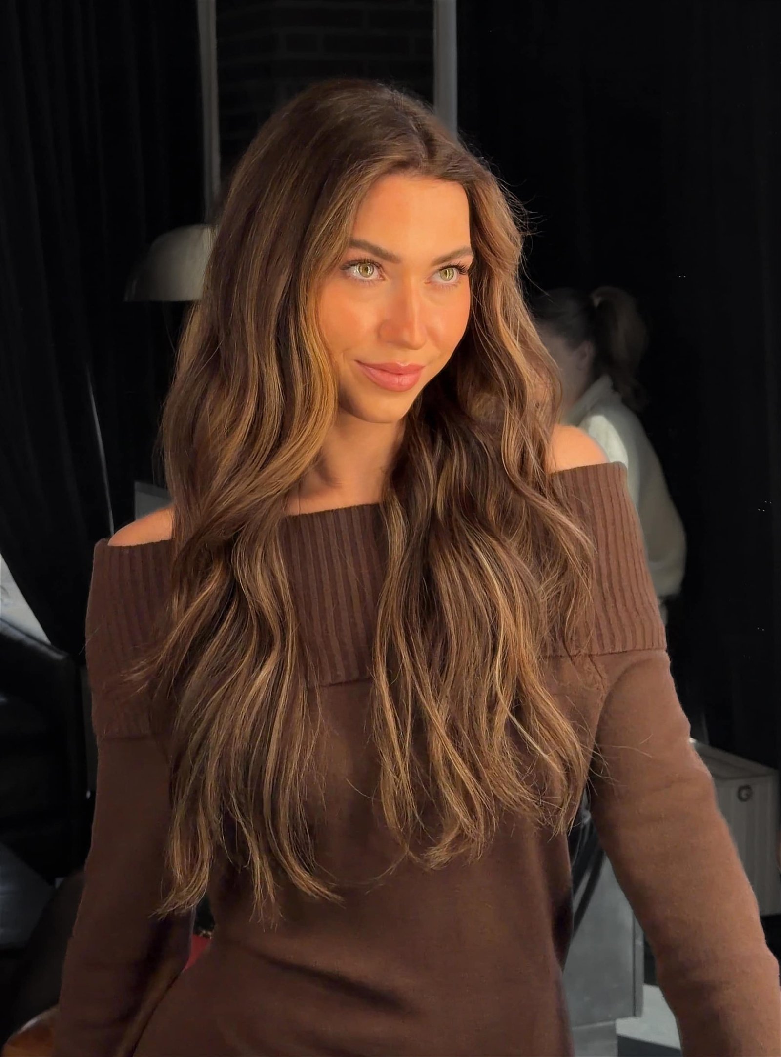 Karamelinis balayage — rezultatas po dažymo